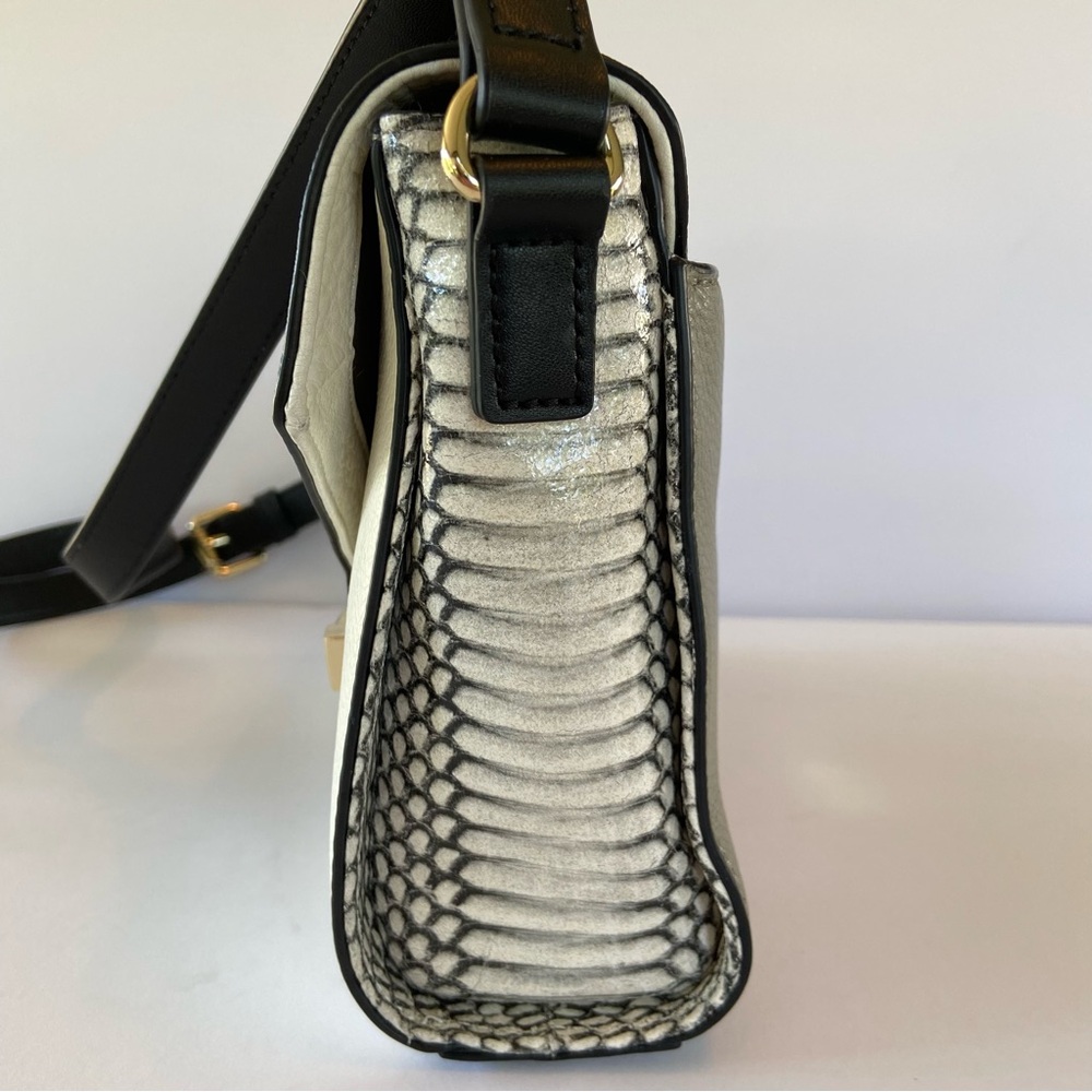 Vince Camuto Julia Elegant Black White Grey snakeskin leather Crossbody handbag - Picture 5 of 14